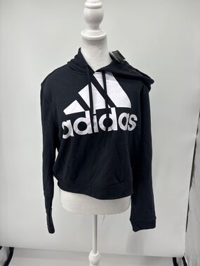adidas Black and White cropped Hoodie